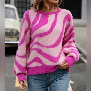 Pink and Magenta Women's Sweater